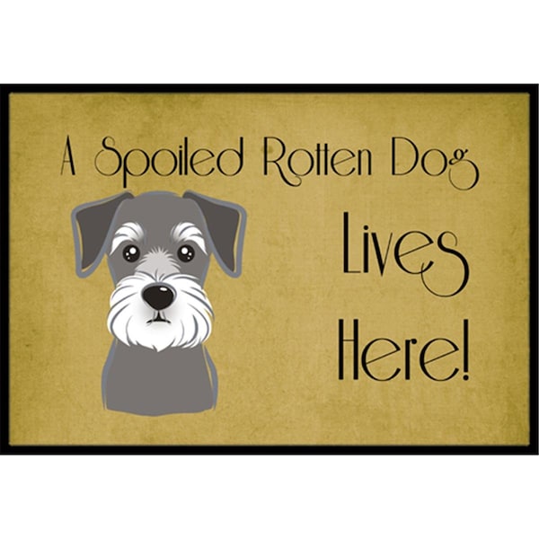 Carolines Treasures Schnauzer Spoiled Dog Lives Here Indoor & Outdoor Mat, 18 x 27 in. CA77439 - main